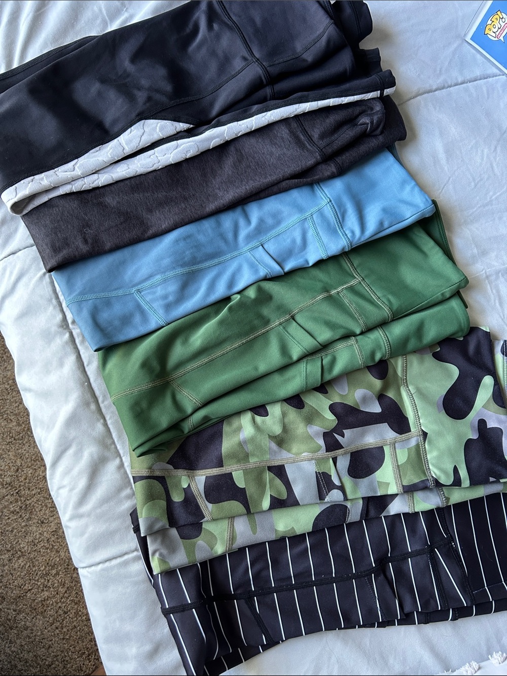 Women's Leggings Pack - Black, Gray, Blue, Green, Camo & Black-Stripe